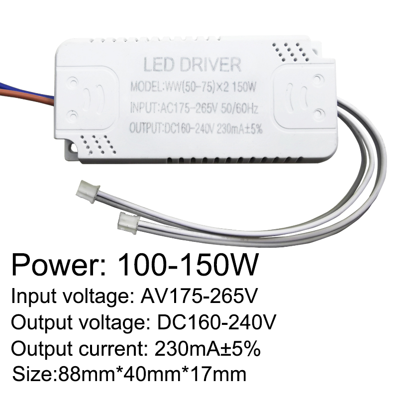 Controlador LED 230mA 8-24w 24-40w 40-60w 60-80w 80-120w 100-150w Controlador de corriente constante LED Fuente de alimentación Transformador LED