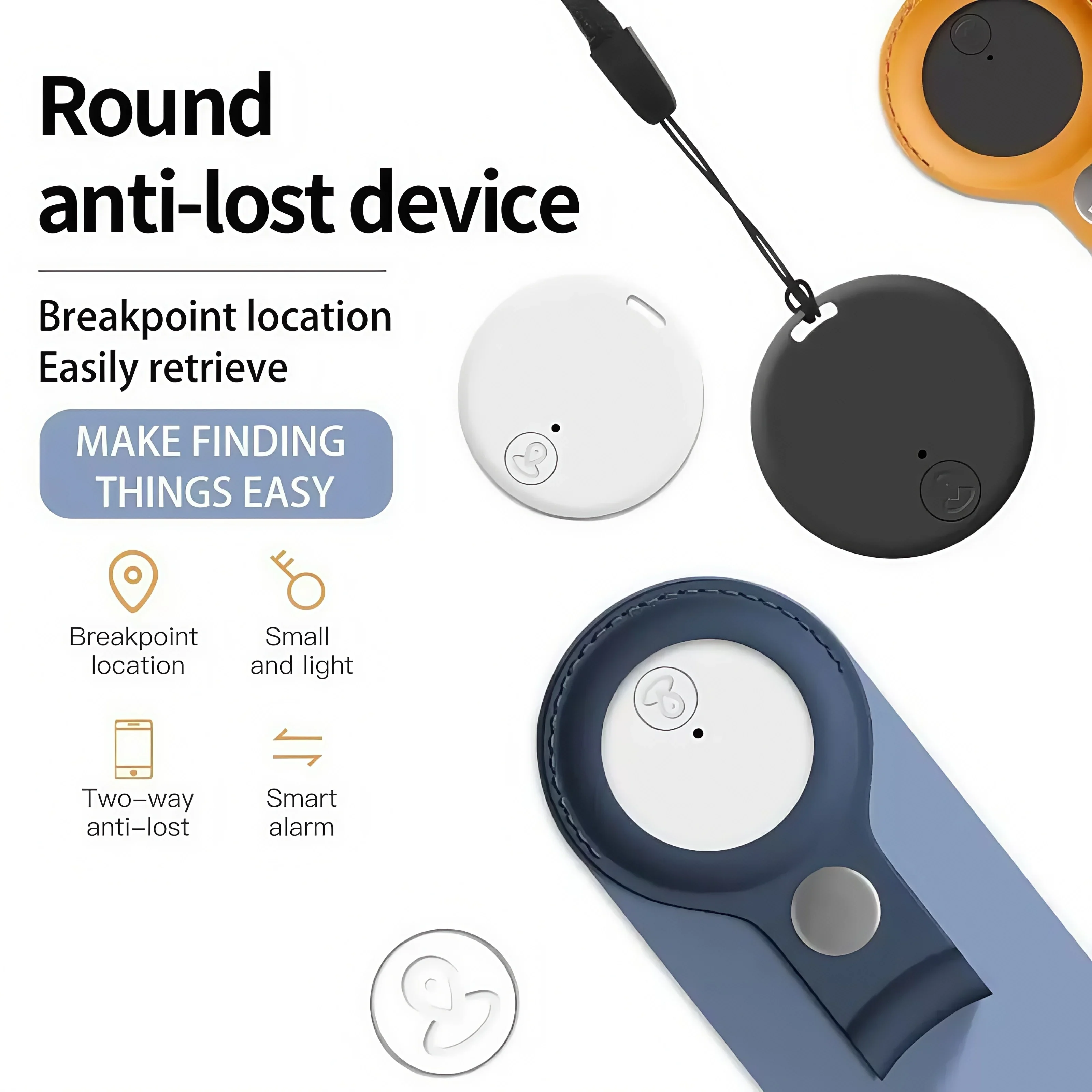 Mini rastreador GPS inalámbrico, llave de alarma antipérdida, bolso para niños, buscador de billetera, aplicación Bluetooth, localizador GPS, etiqueta inteligente para iPhone y Android