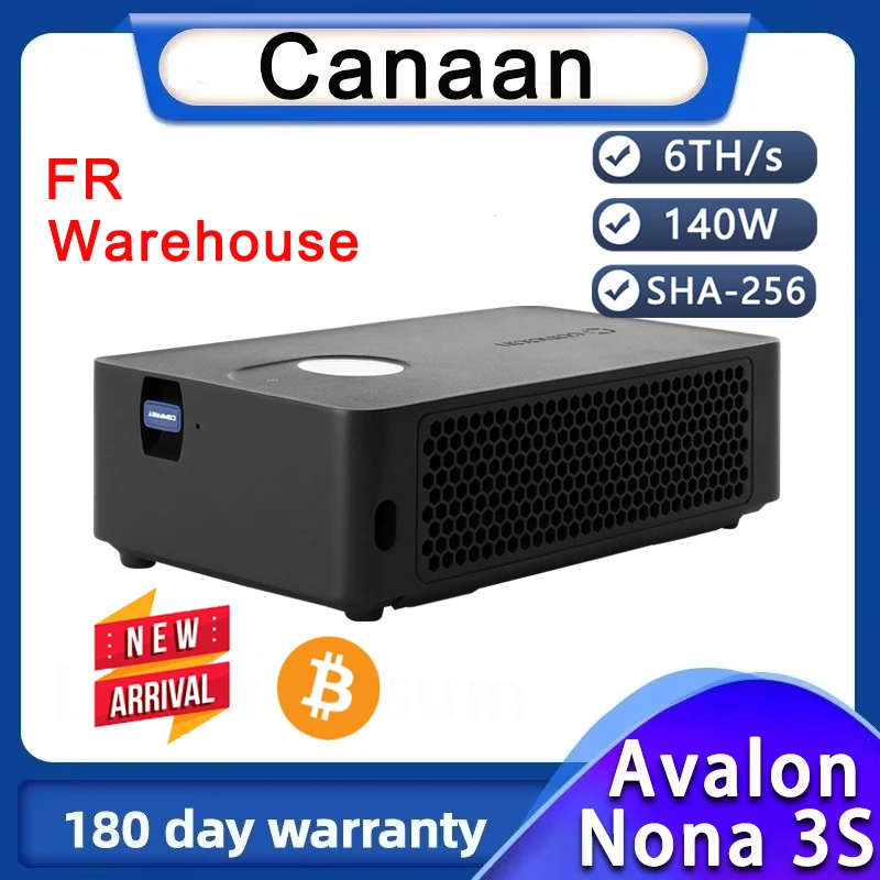 Bez tarif Francja Stock Canaan Avalon Nano 3S 6TH/s Bitcoin Miner 140W z Cannan EU Power Supply Avalon Nano 3s BTC Miner