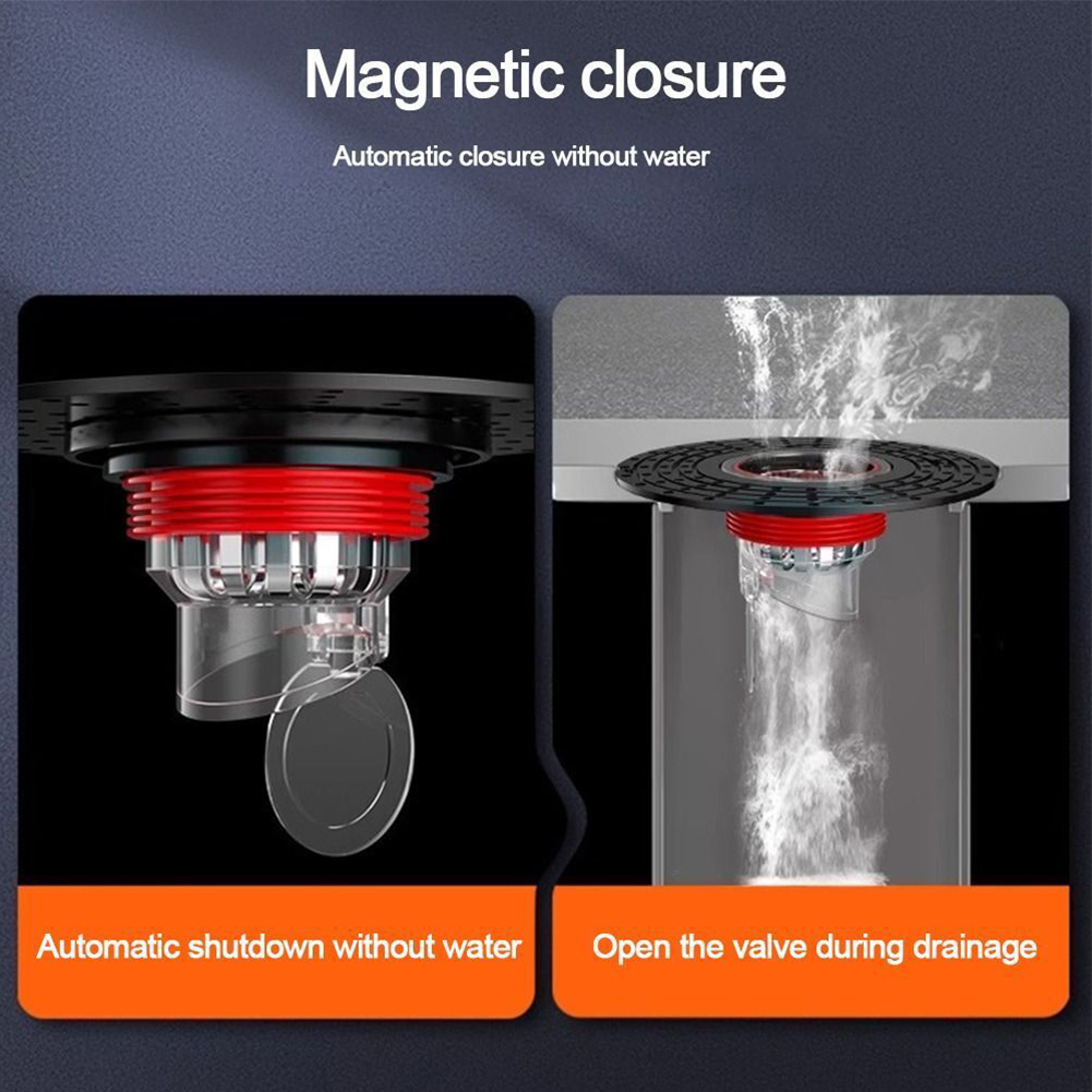 ท่อระบายน้ำหลักสำหรับพื้นห้องน้ำที่กรองท่อระบายน้ำห้องน้ำปลั๊กกันกลิ่น ABS ไม่มีกลิ่นท่อระบายน้ำสำหรับห้องน้ำ