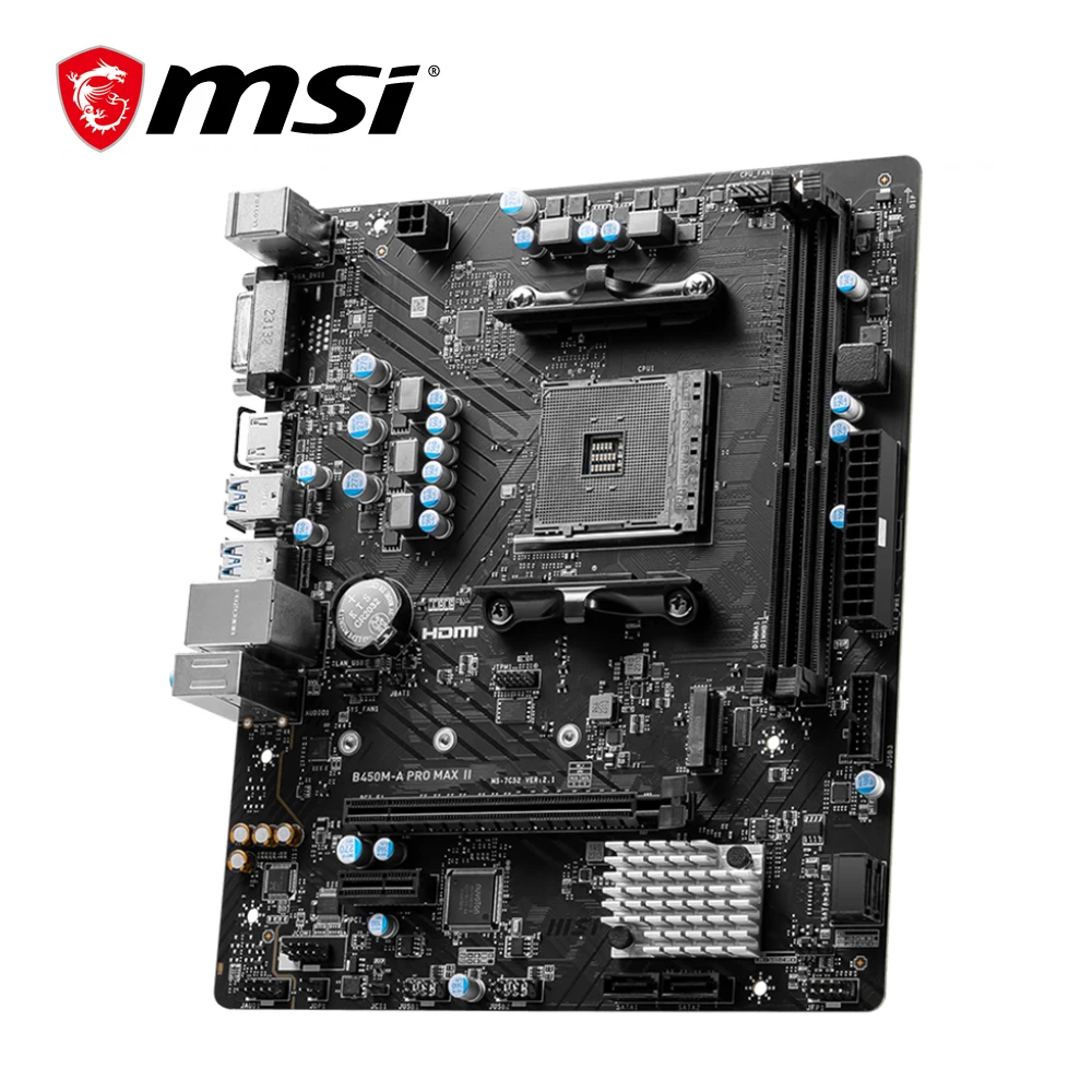 Msi amd B450M-A pro max ii neues motherboard dual-kanal ddr4 speicher m.2 sataiii usb 3,2 unterstützung r9 cpu socket am4 mainboard