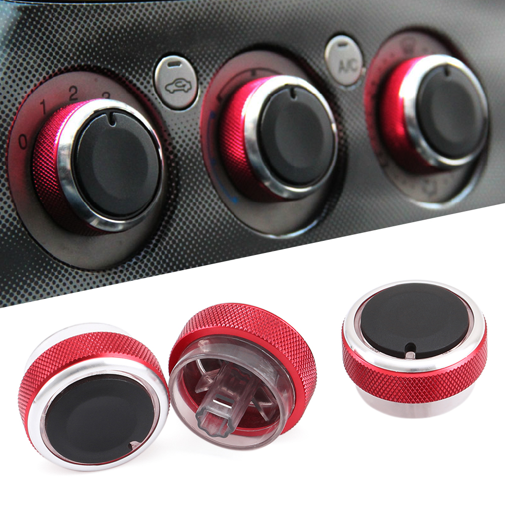 3 Stuks Per Set Aluminium Auto Styling Airconditioning Knop Ac Knop Warmte Controle Schakelaar Knop Voor Ford Focus Mk2 Mk3