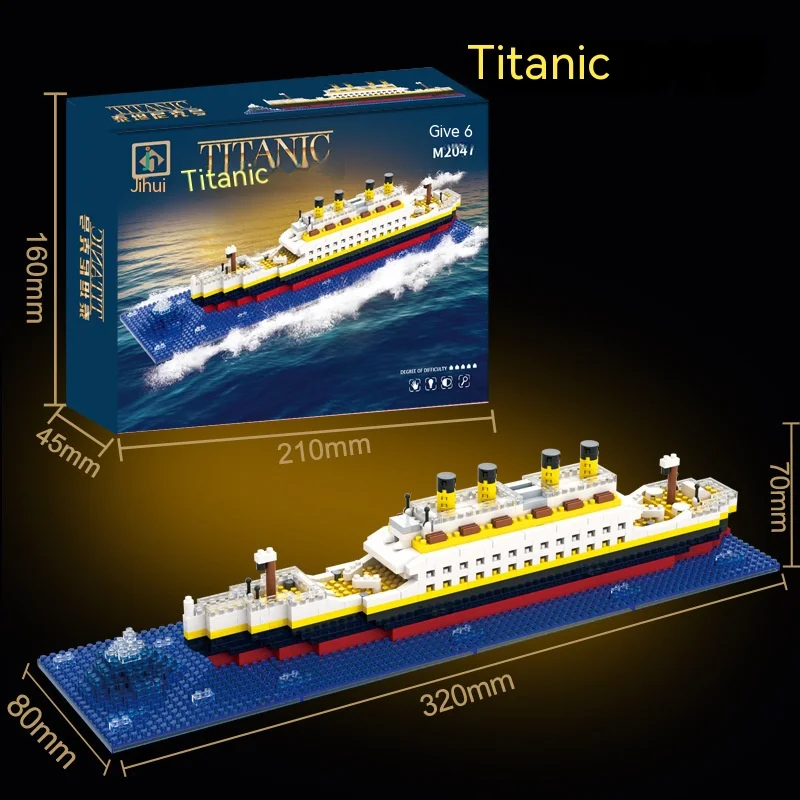 Titanic เรือยักษ์เรือ Building Blocks Luxury Iceberg Cruise Wreck ชุด Micro City DIY อิฐของเล่นสําหรับเด็กผู้ใหญ่ของขวัญ