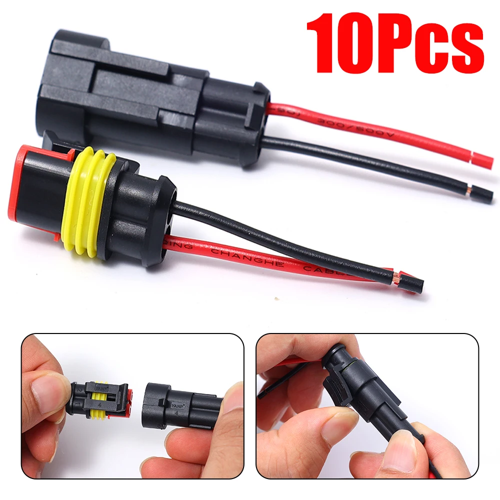 5 Juegos/10 Uds conector impermeable enchufe coche motocicleta Scooter vía marina con conector de cable conector macho hembra de cable automático