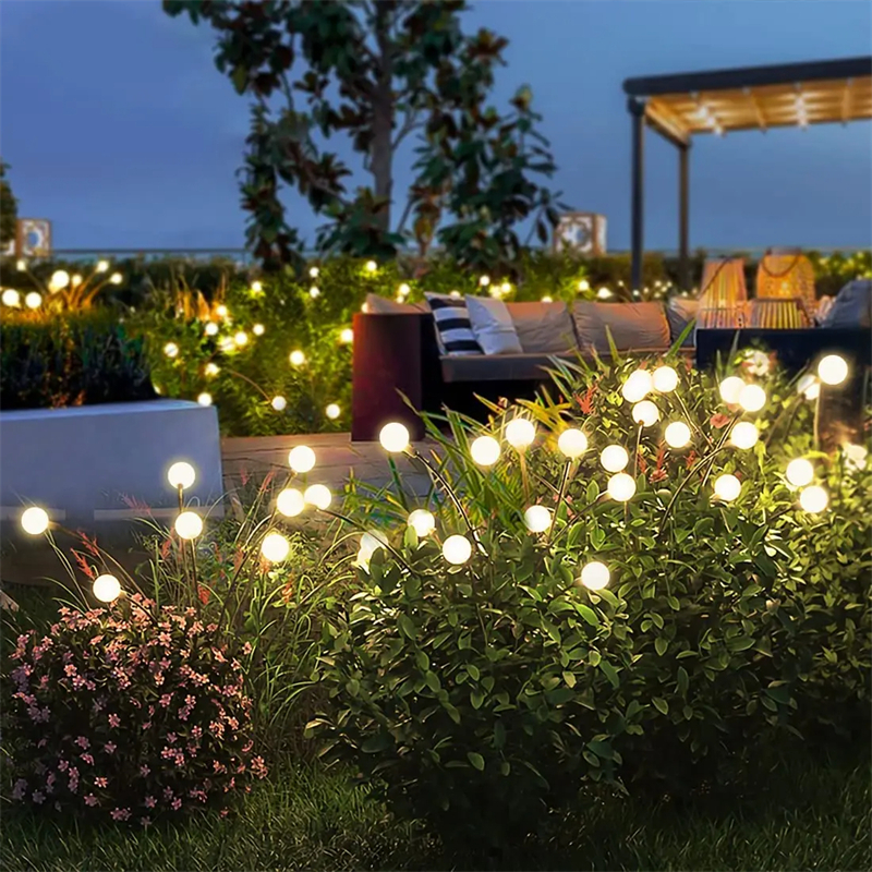 6/10 led solar luzes do jardim alimentado firefly luzes ao ar livre decoração do jardim luzes da paisagem fogos de artifício firefly lâmpadas do gramado