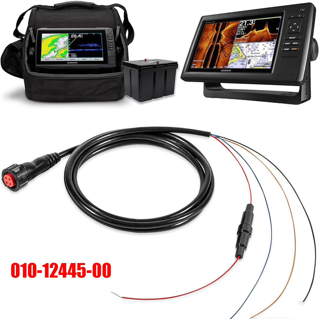 TM 010-12445-00 Cabo de alimentação/data com rosca de 4 pinos para transdutores Garmin echoMAP Chirp/Plus/UHD, GPSMAP e para Panoptix