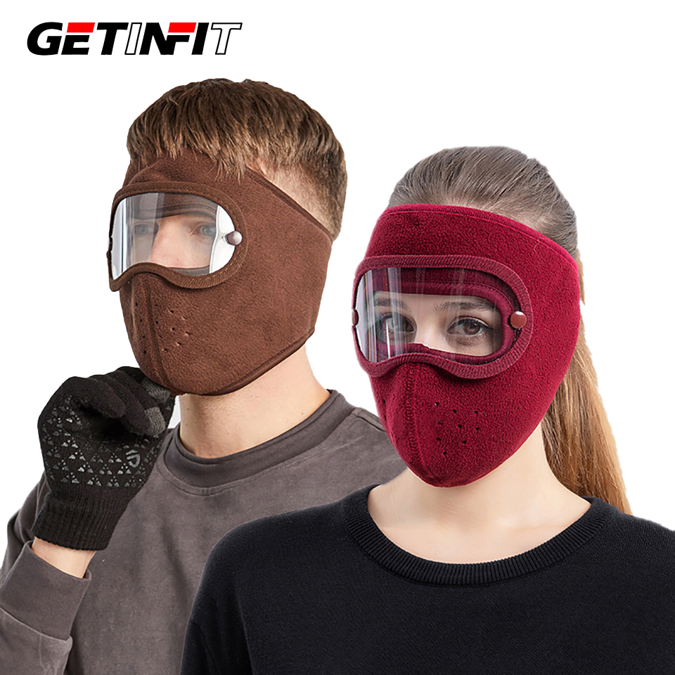 GETINFIT Winter Extended Fleece Warm Mask Fleece Riding Windproof High Definition Goggles Hanging Ear Anti Fog And Dust Mask