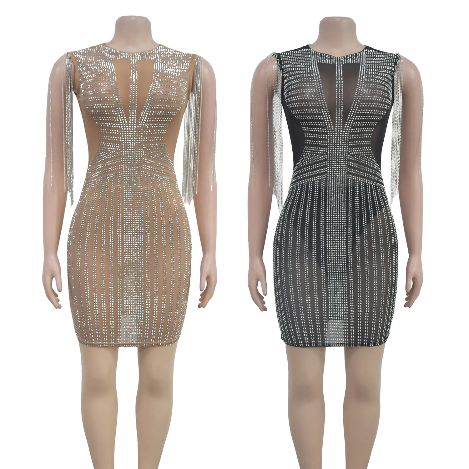 Vestidos de diamantes de lujo para mujer ocasiones formales borla Navidad vestidos de fiesta elegantes mujer cóctel vestidos de noche de graduación HXY23