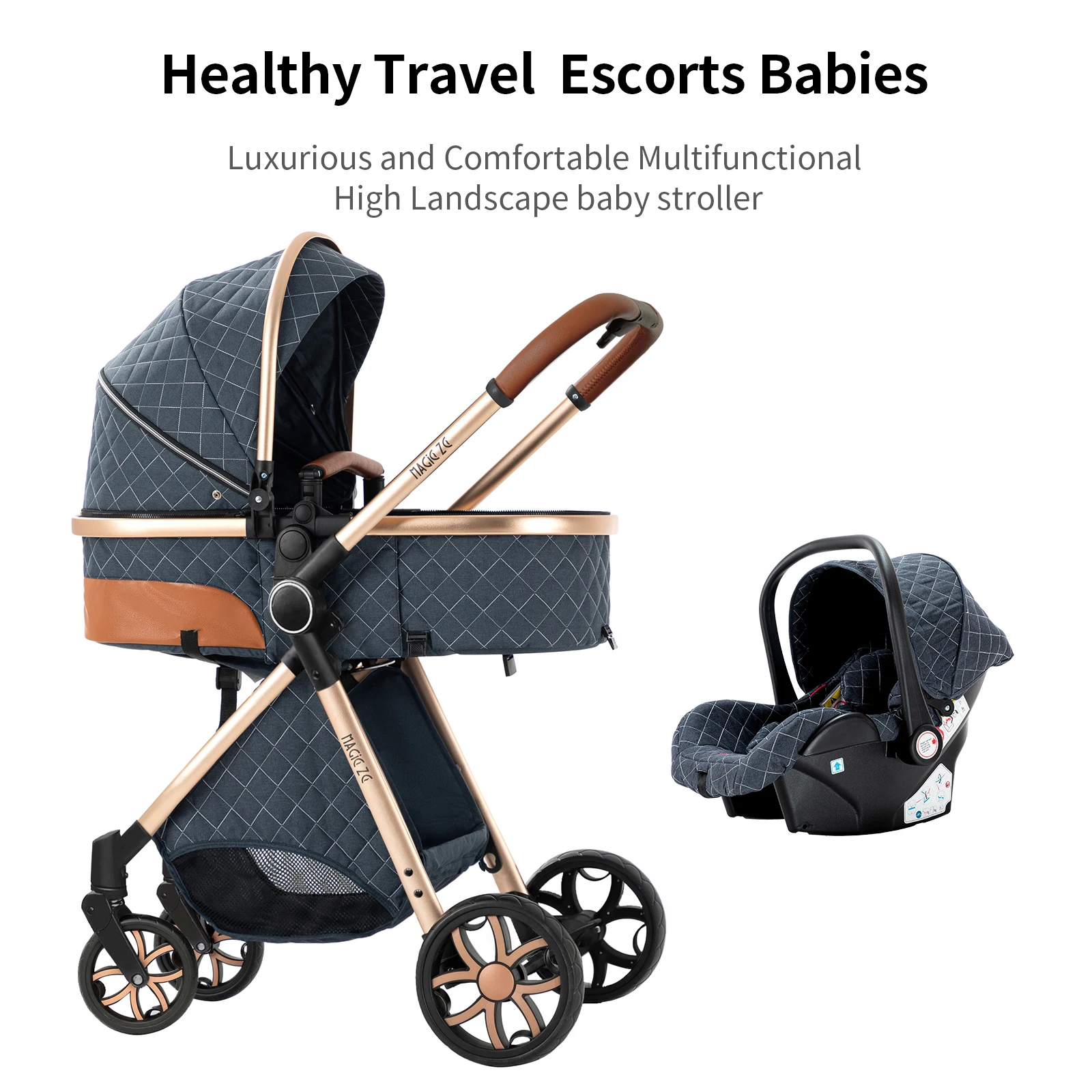 Carrinho de bebê conversível estilo Doona – Carrinho de viagem leve 4 em 1 com assento elevado, ideal para caminhadas e viagens diárias