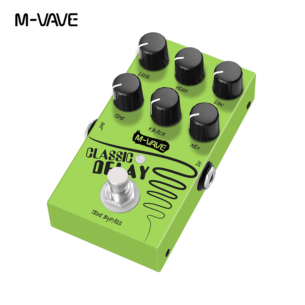 M-vave 클래식 지연 효과 페달, True Bypass 600ms 지연 시간 일렉트릭 기타 베이스용 기타 효과 페달