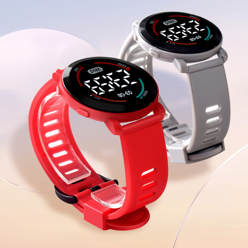 Led digital crianças relógios luminosos à prova dwaterproof água esporte crianças relógio pulseira de silicone relógio de pulso eletrônico para meninos gril reloj niño