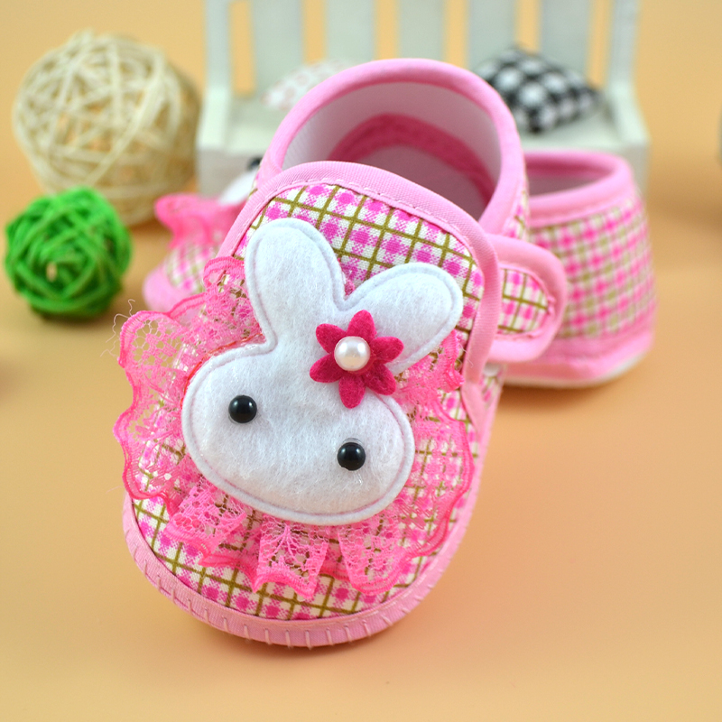 Giày Cho Bé Sơ Sinh Mềm Chống Trơn Trượt Cho Bé Sơ Sinh Bé Gái Bé Trai Prewalker In Thỏ Hoạt Hình Giày Đơn Đầu Tiên Xe Tập Đi giày