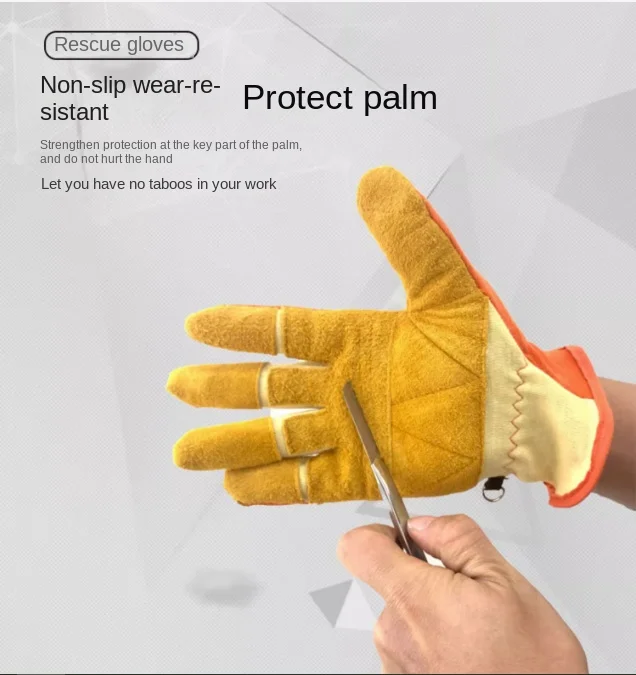 Fire Gloves Fire-Proof Flame-Retardant High-Temperature Resistant And Heat-Insulating  Special Rescue Gloves For Firefighters