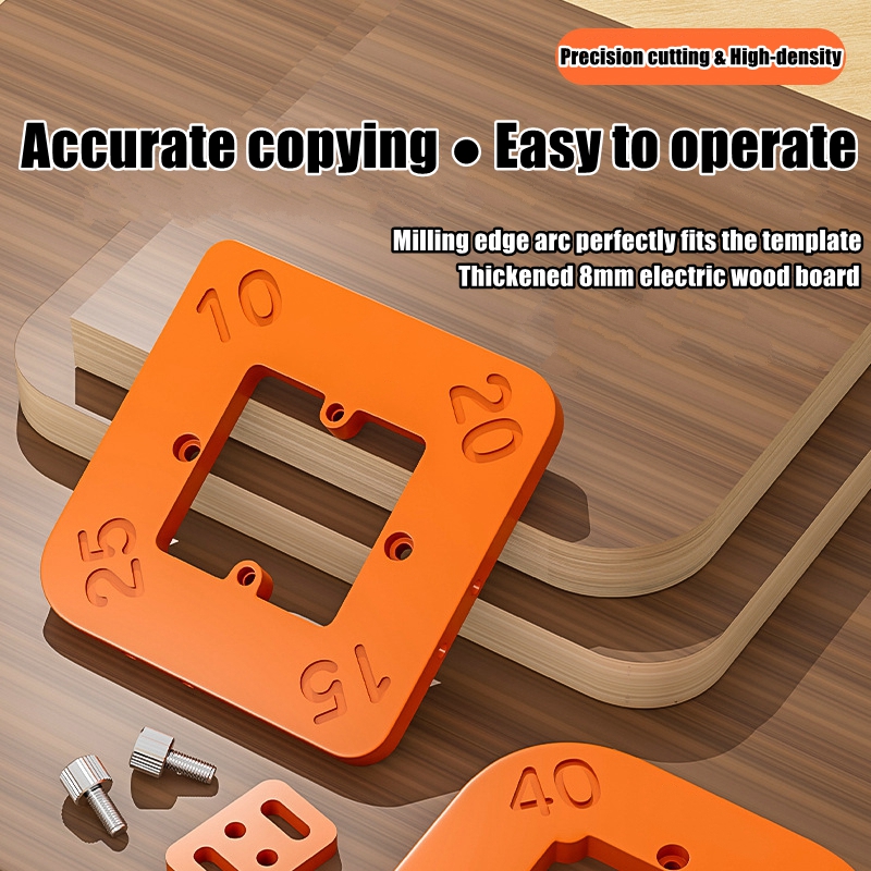 Plantillas de radio de esquina para enrutador de carpintería, plantilla R10 a R50, enrutamiento de esquinas curvas, herramienta ABS de dureza Radian Circular