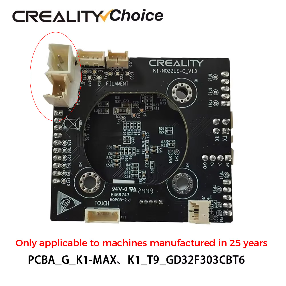 Creality PCBA_G_K1-MAX/K1_T9_GD32F303CBT6 NOZZLE-C-V13 Adapterplatine. Wird nur für Maschinen hergestellt in 25 Jahren