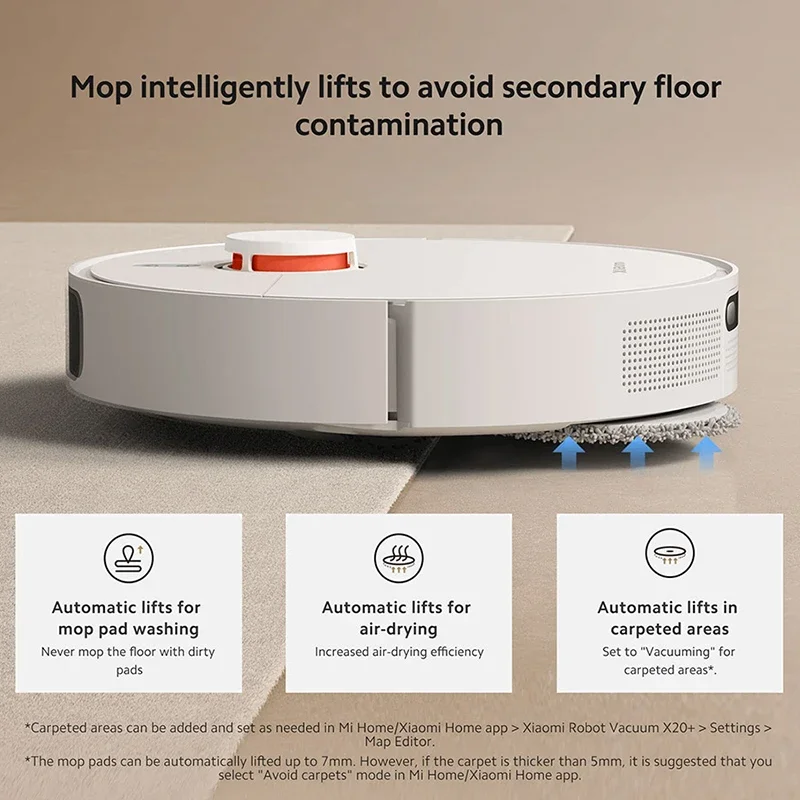 Global Version Xiaomi Robot Vacuum X20+ Voice Control Automatic Dust Collection Whole House Scan Hair Liquid Cleanin