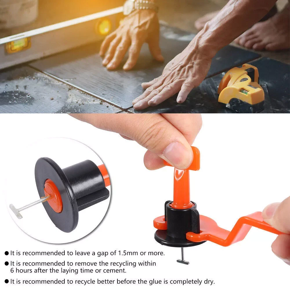 [STOCK UE] 200pc Livellatore per piastrelle Sistema di livellamento per piastrelle per pavimenti Clip Distanziatori Kit livellatore in ceramica porcellanata per la posa della parete