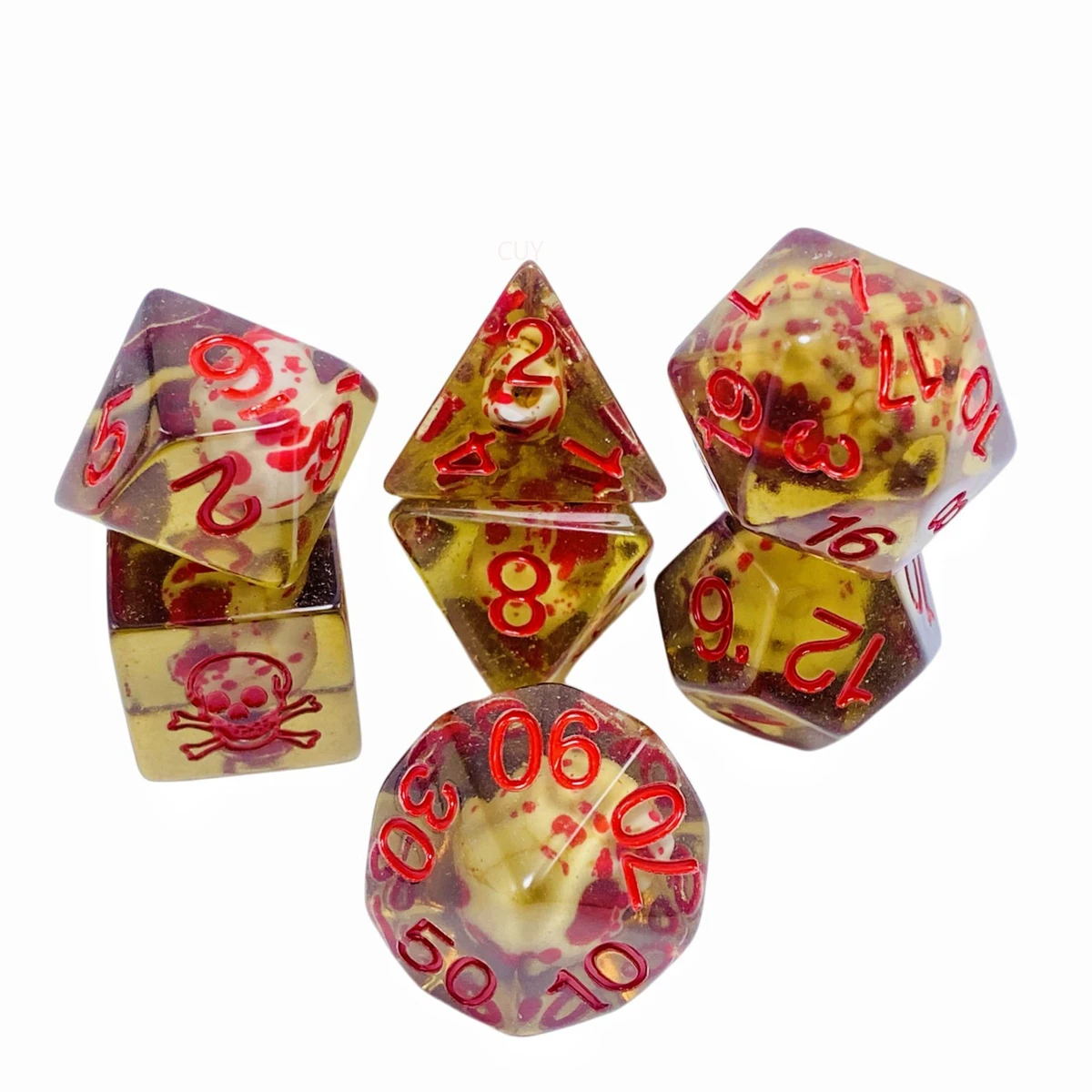Nowa 7-częściowa akrylowa gra w kości, zabawki z pełnym zestawem danych w kształcie kaczki D8 d10 d2 d20, kości do akcesoriów do gier RPG