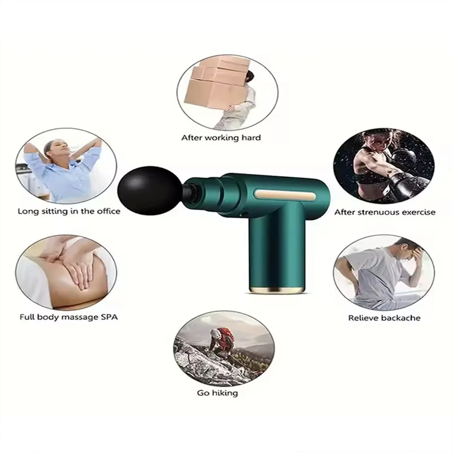 Nuova pistola per fascia portatile per massaggio dei tessuti profondi Mini attrezzatura per massaggio a velocità leggera e regolabile adatta per tutto il corpo