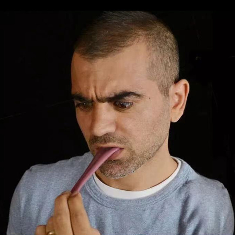 Halloween Dentures Fake Through Tongue Prank Maker Trick Dagger Knife Retractable Fake Nail Through Finger Magic Props Halloween