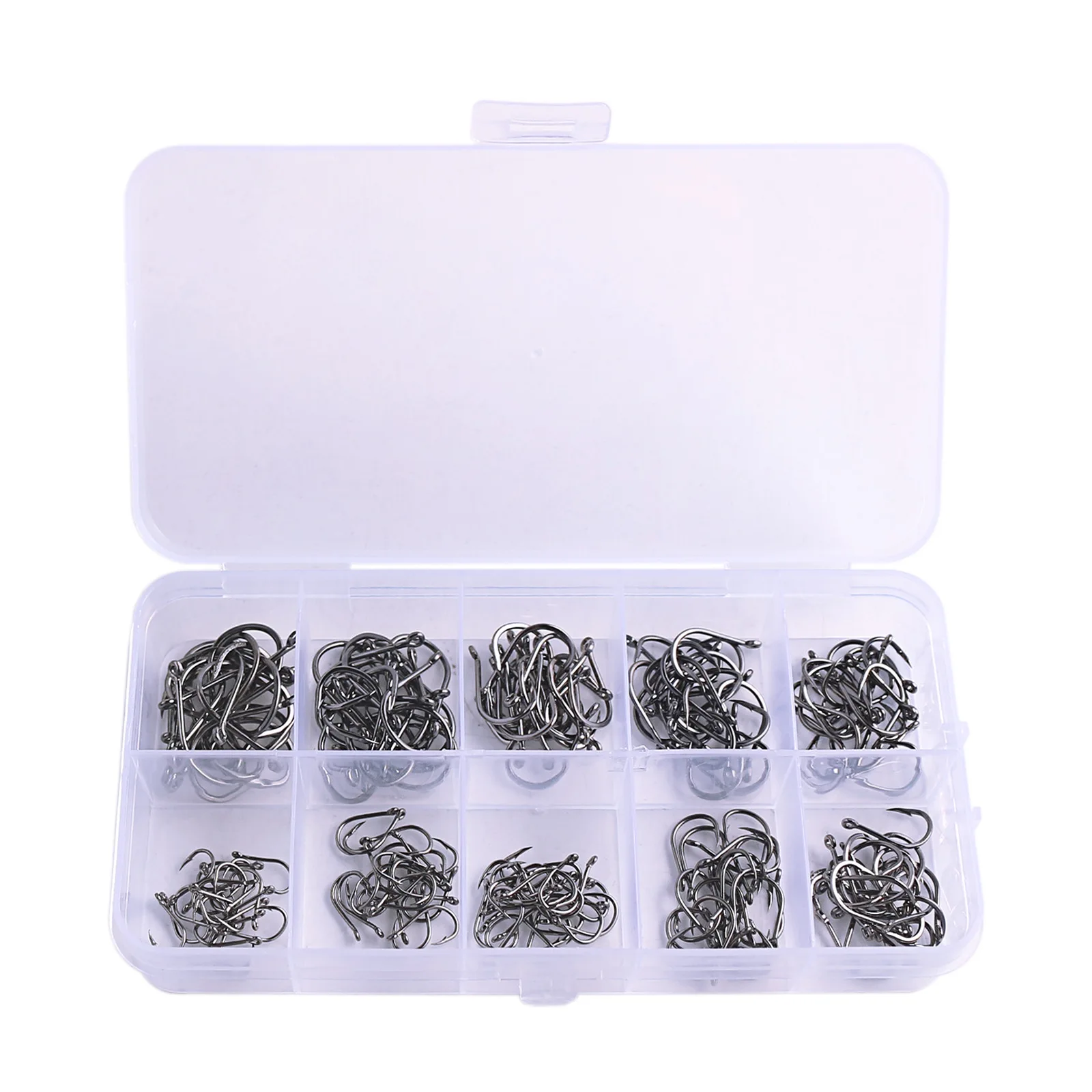 1000PCS Ami da pesca Set Acciaio ad alto tenore di carbonio Sharp Durevole Amo spinato Attrezzatura da pesca su roccia Attrezzatura per attrezzatura Accessori con bo