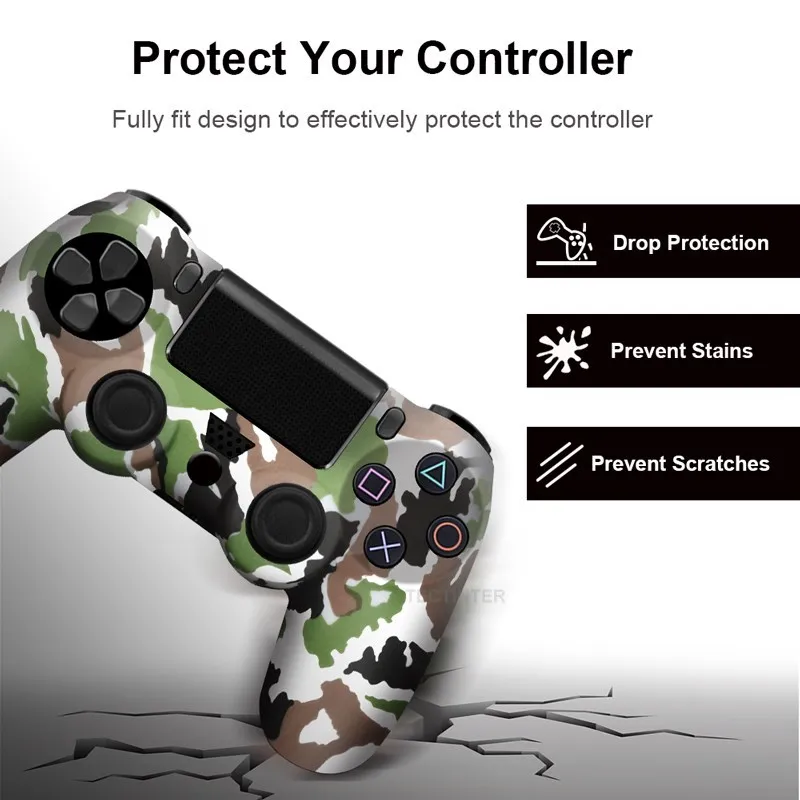 ยางซิลิโคนสําหรับ SONY Playstation 4 PS4 Controller ป้องกันผิวสําหรับ PS4 Pro Slim Gamepad Controle Thumb Grips