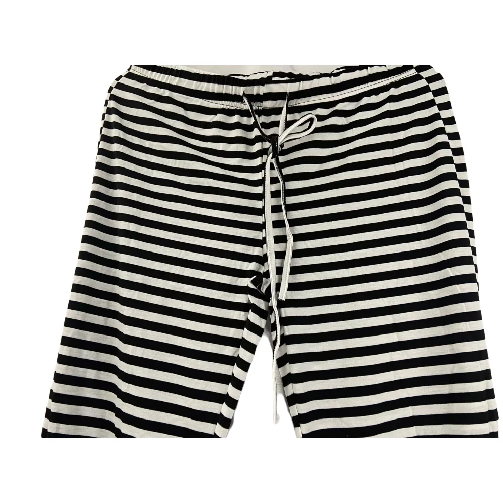 Drucken Schlaf Unten Frauen Baumwolle Lange Hose Hause Pyjamas Weiche Slip Sommer Hosen Kordelzug Große Größe Sexy Streifen Casual Große Größe