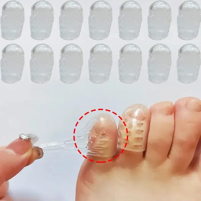 Protector de dedos transparente, herramienta para el cuidado de los pies antifricción transpirable, previene ampollas, tapas para los dedos, cubiertas elásticas de silicona para los dedos