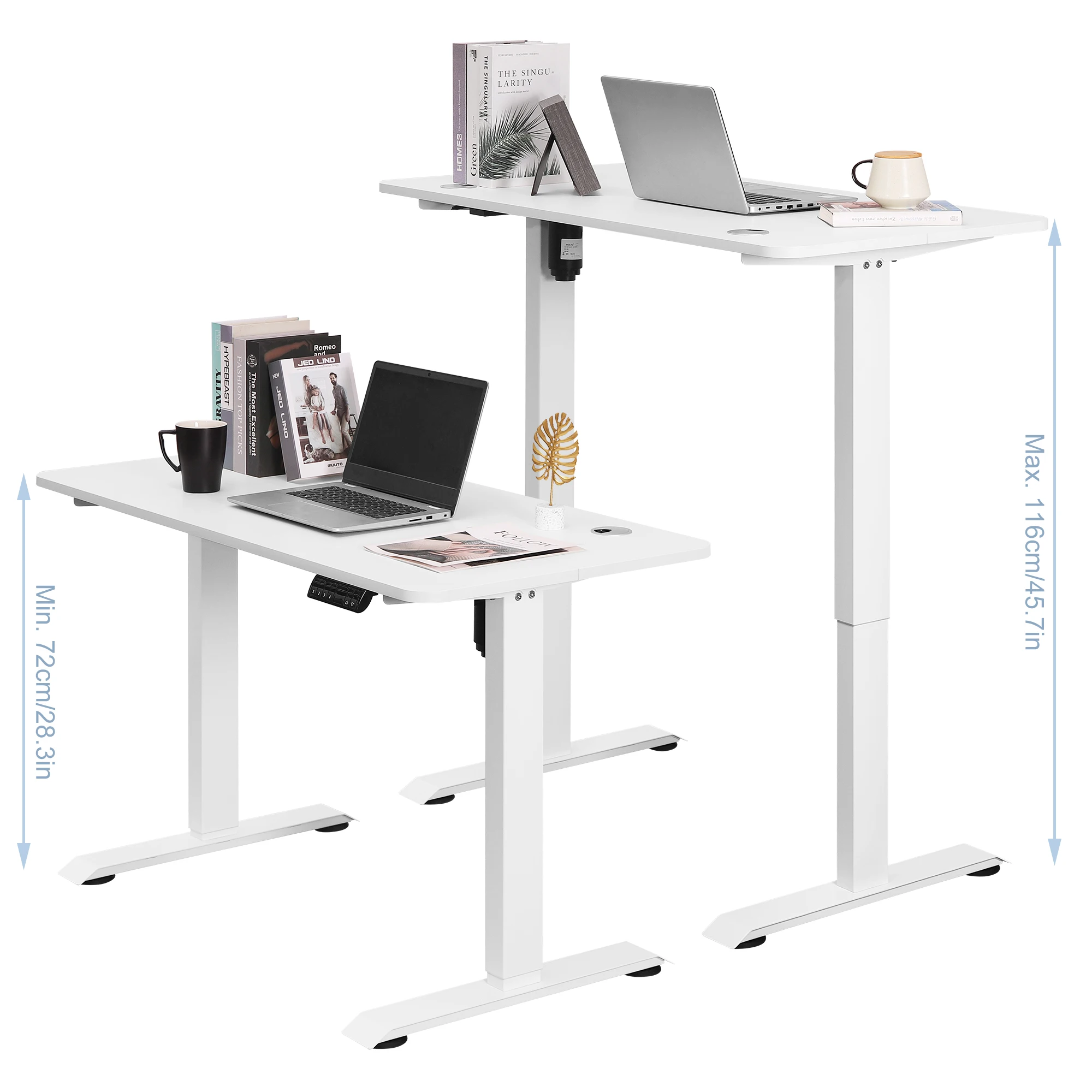 Tavolo da gioco elettrico in acciaio da 120x60 cm Scrivania da ufficio per computer regolabile in altezza con 4 controlli di memoria per la casa