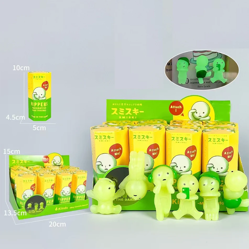 8 peças smiski life series boneca que brilha no escuro caixa cega canto decorativo modelo de mesa brinquedo de natal fãs presentes surpresa