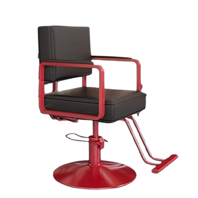 Chaise de barbier noire réglable, dossier nordique marron, chaise de barbier Vintage pivotante et réglable, meubles de Salon de beauté Cadeira