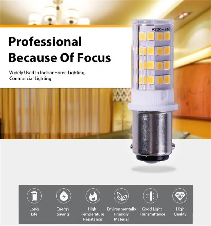 Bombilla LED de costura para el hogar BA15D, lámpara iluminada de 3,5 W CA 220V para Privilege Janome Brother, accesorios de luz para máquina de coser