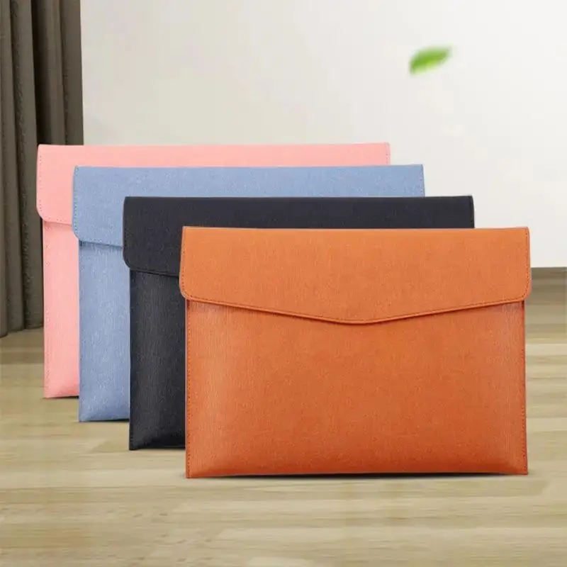 Bolsa para documentos de piel sintética, bolsa suave para información comercial, carpeta A4, suministros escolares y de oficina, bolsa de almacenamiento, 1 ud.