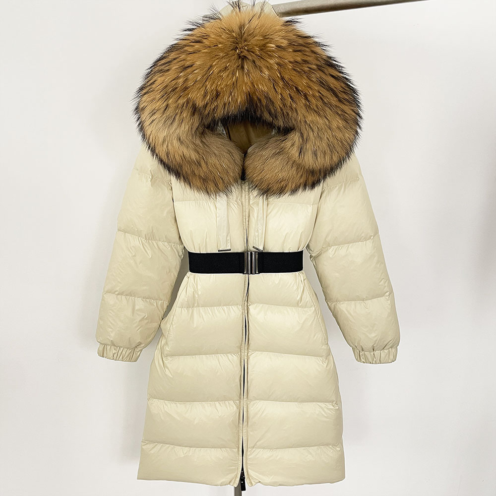 Oftbuy Nieuwe Winter 2024 Echte Bontjas Vrouwen Warm 90 Witte Eendendendons Jas Natuurlijke Vossenbont Puffer Jas Cold Lady