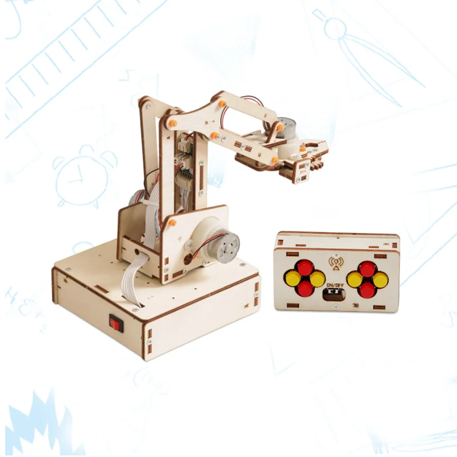 DIY Wireless Remote Control Mechanical Arm Model Science Toys for Kids Physics Experimental Tool Kit Children Educational Toys