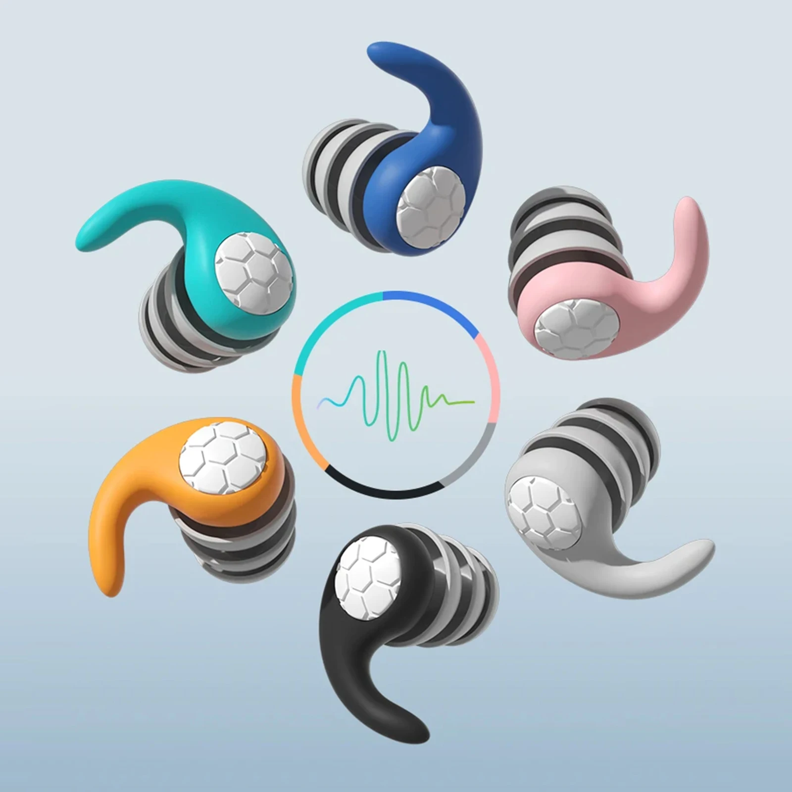 Tapones para los oídos con reducción de ruido y sueño de silicona de 3 capas, tapones para los oídos con protección para los oídos, antiruido Para viajes, Tapones Para Dormir
