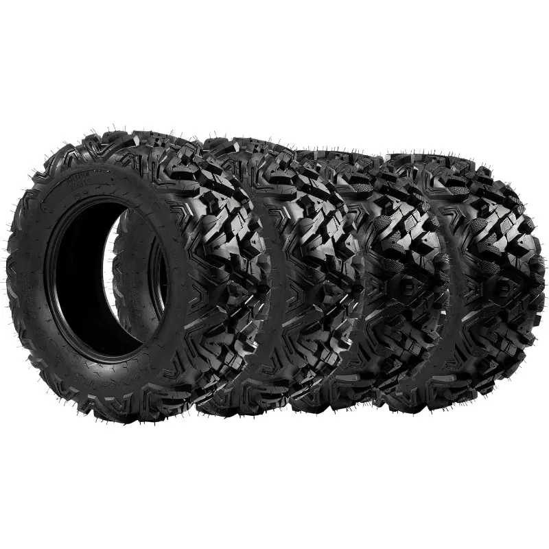 Complete Set of 4 All Terrain ATV UTV Tires 25x8-12 Front & 25x10-12 Rear 6PR Tubeless US(Origin)