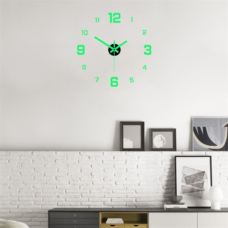 EW reloj Digital luminoso Simple creativo, reloj de pared silencioso de estilo europeo, bricolaje, estudio, sala de estar, reloj Adhesivo de pared sin perforaciones