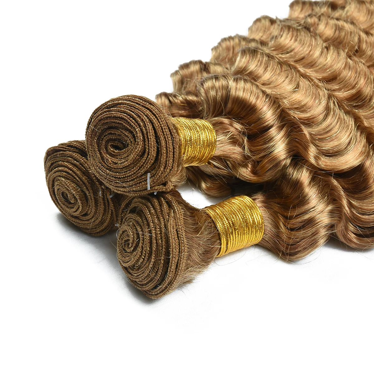 HairUGo 27 # Tóc Vàng Sâu Sóng Tóc Bó Peru 99J Remy Tóc Dệt 99J Màu 1/3/4 Sâu sóng Tóc Phần Mở Rộng