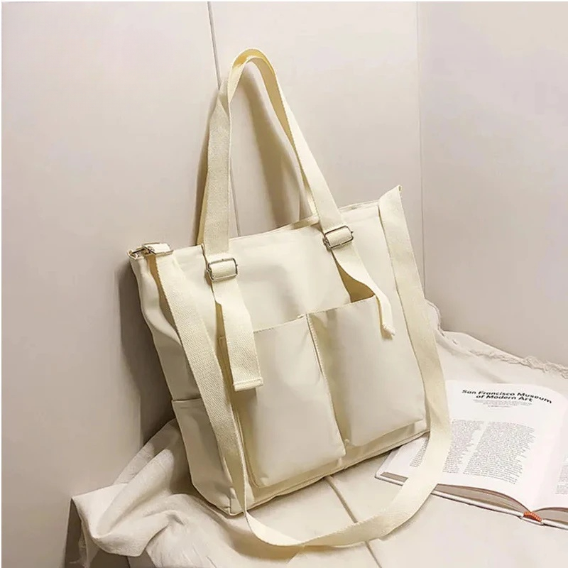 Wodoodporna torba na ramię typu bucket bag z tkaniny Oxford dla dziewcząt, duża pojemność, damska torba podróżna.
