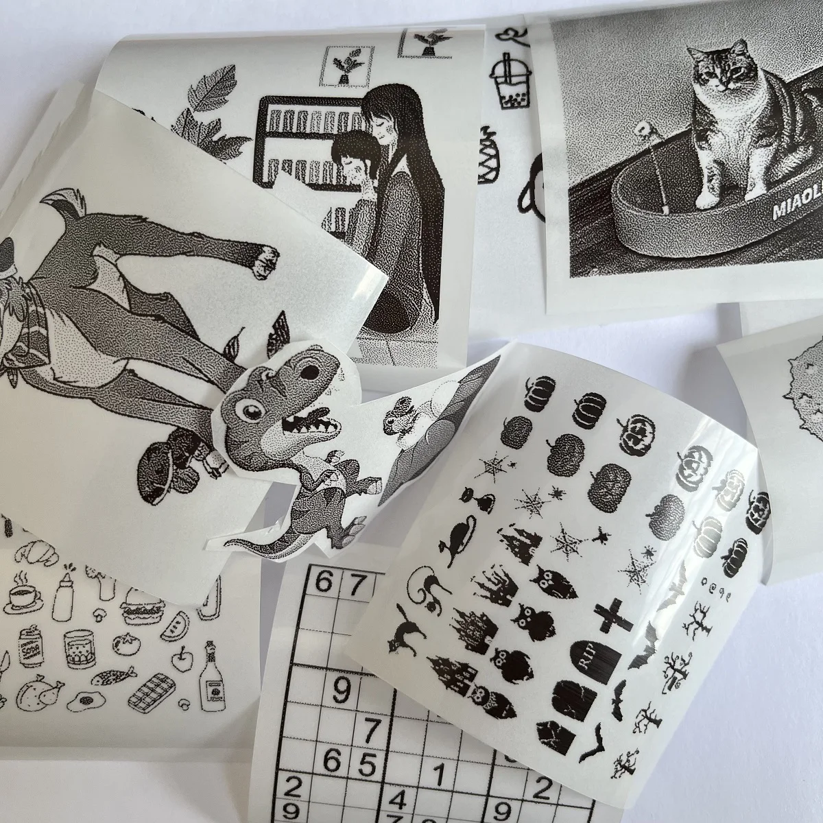 57mmx25mm 3 rolls Transparent self-adhesive/White Thermal paper Self-adhesive/white ordinary thermal printer paper for pocket ca