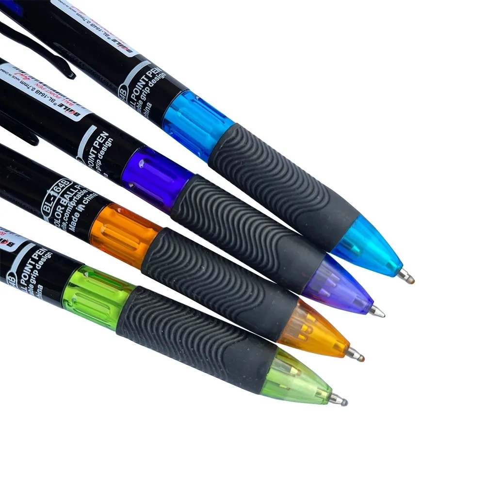 4 ชิ้น/เซ็ต Creative 4 in 1 หลายสีปากกาลูกลื่น 0.7 มม.สีดําสีฟ้าสีแดงสีเขียวปากกาสํานักงานโรงเรียนปากกาเครื่องหมายเครื่องเขียนน่ารัก