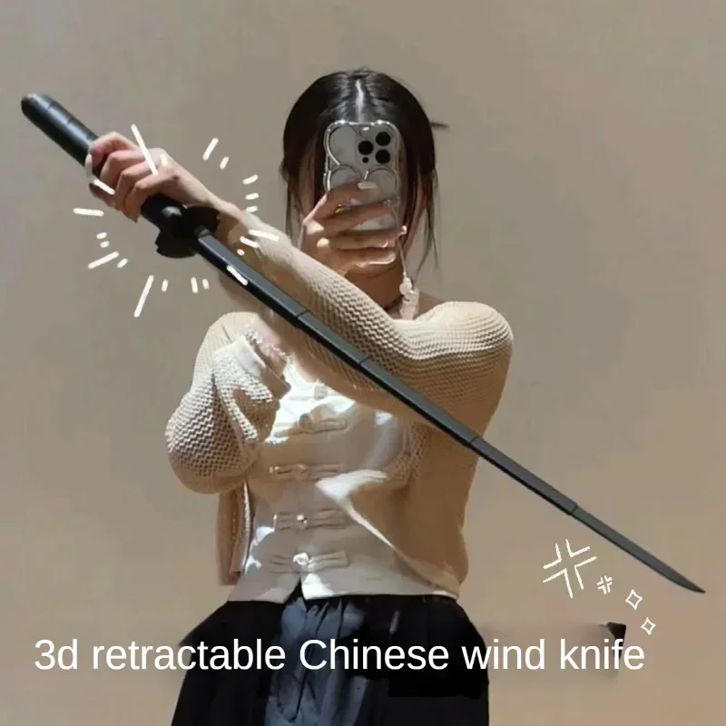 3D-Schwerkraftmesser, einziehbar, Katana, tragbar, Dekompression, kreativ, einziehbar, Samurai-Schwert, Spielzeug, Geschenke, Rollenspiel, Foto-Requisiten