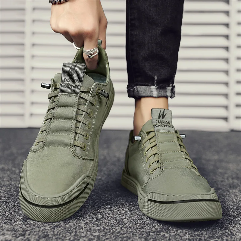 Homens verdes sapatos casuais sapatos de lona de seda gelo para homens sapatos de caminhada ao ar livre tênis masculino calçado respirável tenis hombres