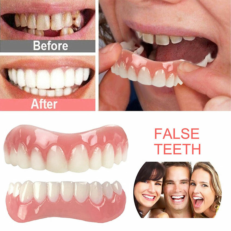 Silicone False Teeth, Upper And Lower Veneers, Simulated Denture Paste, Comfortable Orthodontic Teeth Denture Filling Care Kit