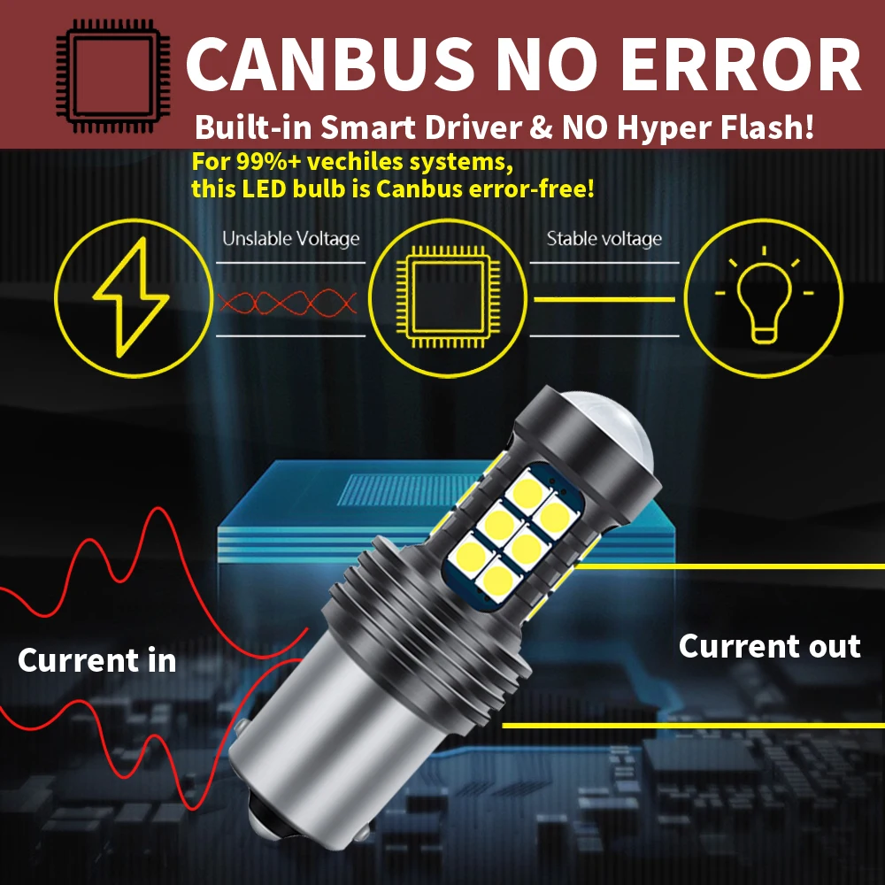 2 uds P21W 7506 BA15S luz LED de respaldo Blub lámpara de marcha atrás Canbus para Volvo C30 C70 S40 S60 S70 S80 V40 V50 V60 V70 XC60 XC70 XC90