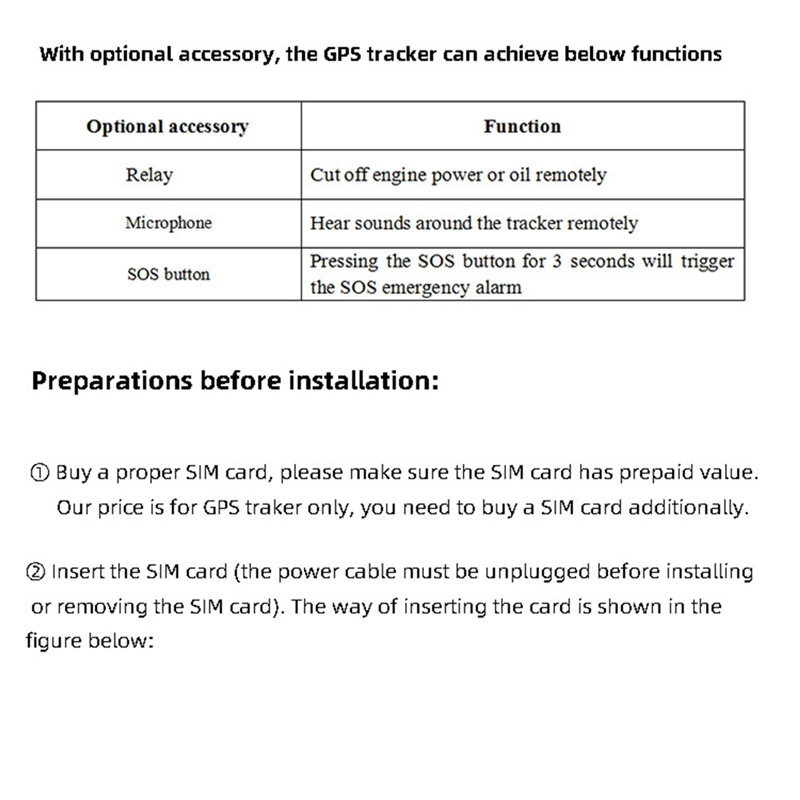 BABQ 4G voiture GPS Tracker localisateur Anti-perte en temps réel positionneur avec alarme SOS d'urgence télécommande vélo moto(C)