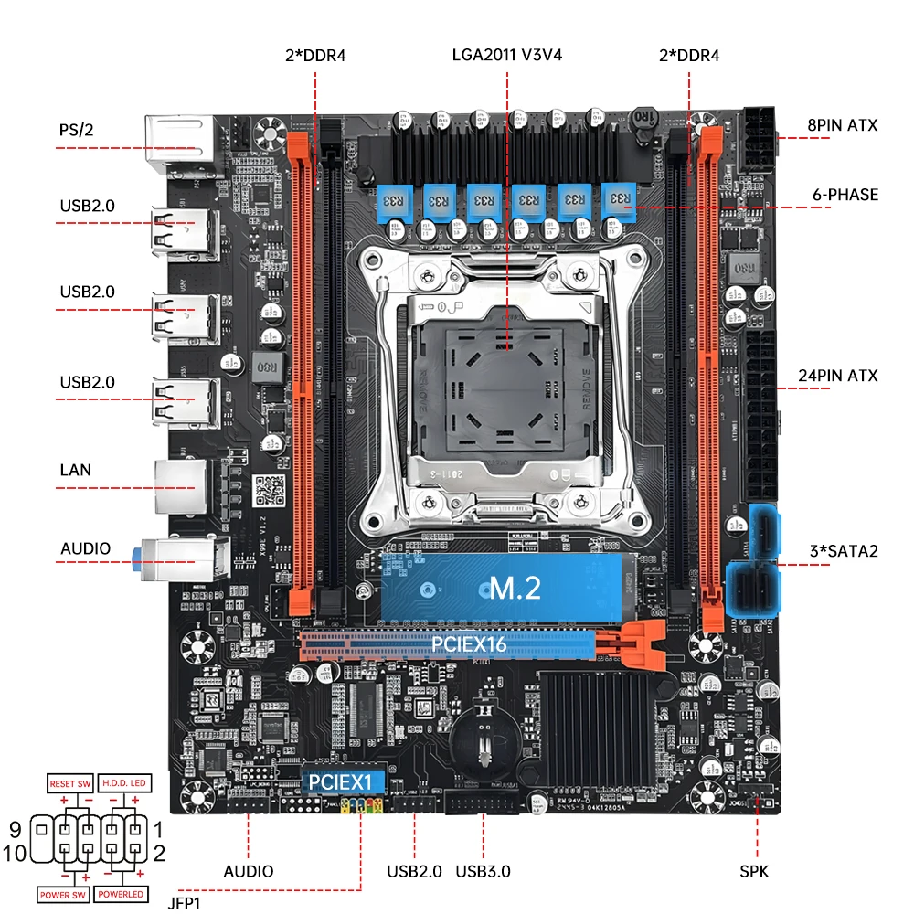 Kit placa-mãe para jogos MOUGOL X99 com Intel Xeon E5 2680 V4 e DDR4 8Gx2 2133MHz Dual Channel ECC RAM M.2 NVME para PC desktop