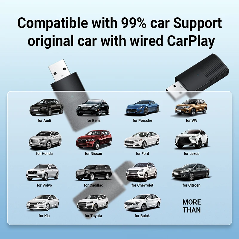 OTTOMOCIÓN inalámbrico CarPlay Android Auto adaptador inalámbrico Mini caja inteligente Plug And Play WiFi conexión rápida Universal para Toyota