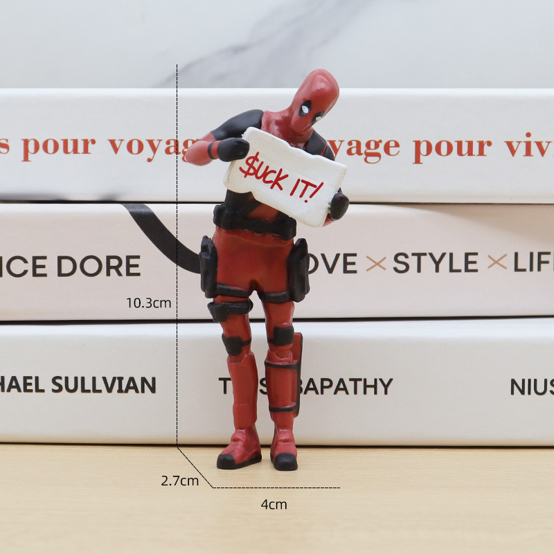 6 décoration de bureau Deadpool voiture bureau à domicile Marvel 8 cm X-MAN drôle mignon Figure enfants modèle jouets